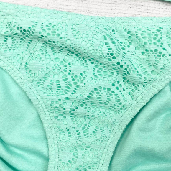 NEW Women Turquoise Sexy Two Piece Air Mesh Bikini Large - Picture 5 of 10